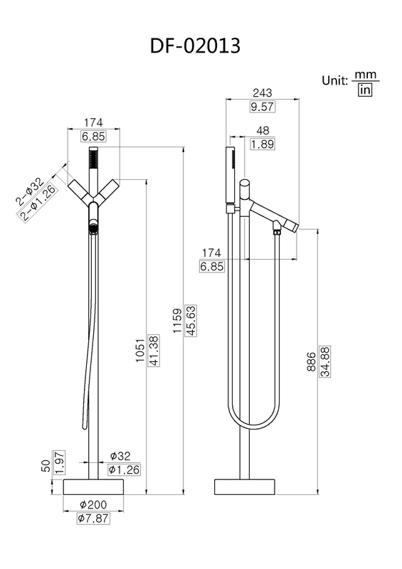 Minimalist Freestanding Bathtub Faucet DF-02013