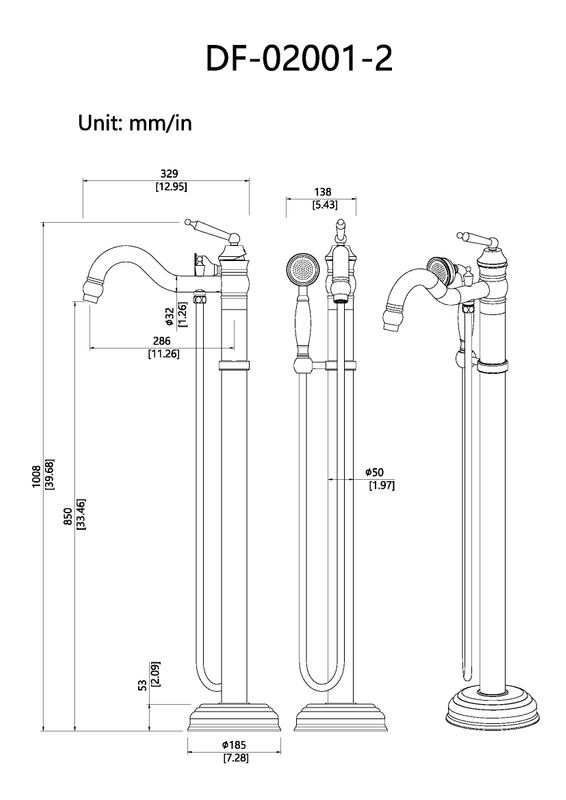 American Style Freestanding Bathtub Faucet Bath Tub Filler DF-02001-2
