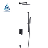 Modern Wall Mounted Bathroom Brass Matt Black Concealed Hidden Rainfall Shower Faucet Zwarte Waterval Badkraan Doucheset