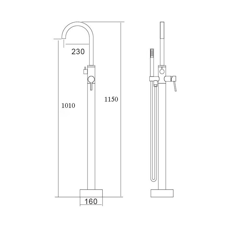 Freestanding Chrome Bathtub Faucet Mixer Water Manufacturers Floor Mount Hot And Cold Bath Tub Faucets