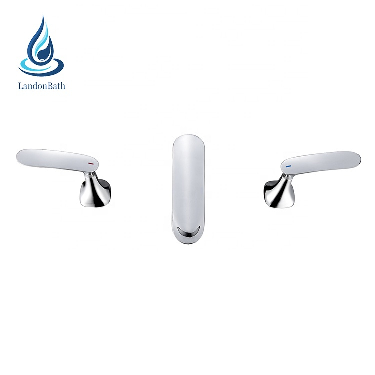 3 Hole Widespread Bathroom Bath Tub Mixer Tap Basin Faucet Deck Mounted Dual Handle Bathtub Taps Banheira E Chuveiro Torneira
