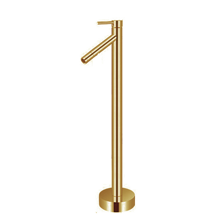 Gold PVD Floor Mount Freestanding Floor Mounted Bath Tub Filler