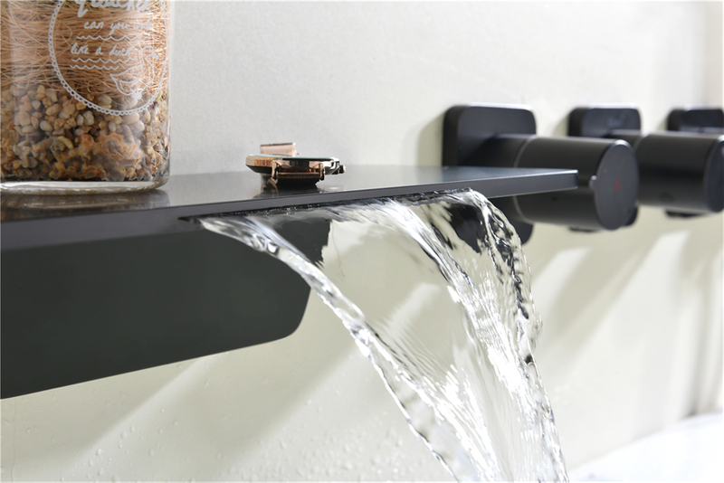 Wall Mounted Shower Mixers Water Fall Tap For Bathtub Faucets Conceal Hidden 5 Holes Bathroom Mixer Faucet Concealed Bath