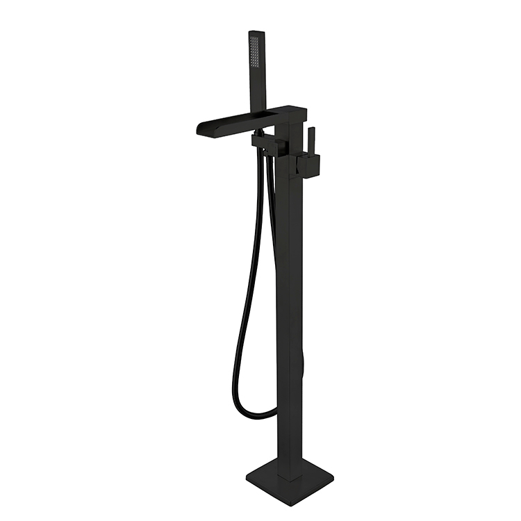 Fashion design waterfall black new bathtub faucet in low price