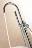 Watermark Free Standing Faucet Tap Brass Round Dual Control Cold Hot Water Mixer for Bathroom Floor Stand Taps
