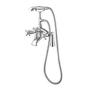 Brushed Deck Mounted Bathroom Shower Bathtub Bath Mixer Tap