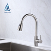 Professional kitchen faucet supplier 304 stainless steel gooseneck pull out single lever sink kitchen faucet mixer water tap