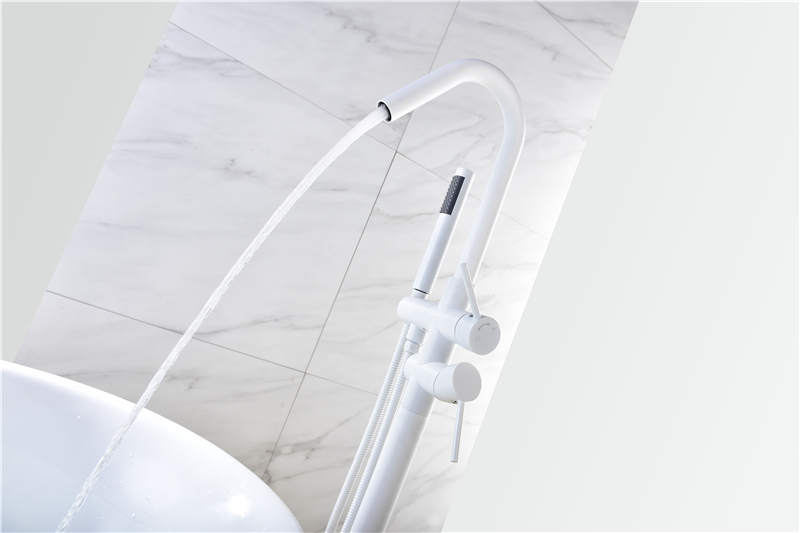 Concise Modern Brass Body Freestanding Floor Mounted Faucet In Kaiping Taps White Stand Alone