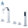 Triple cross handle hot and cold water villa bathtub faucet