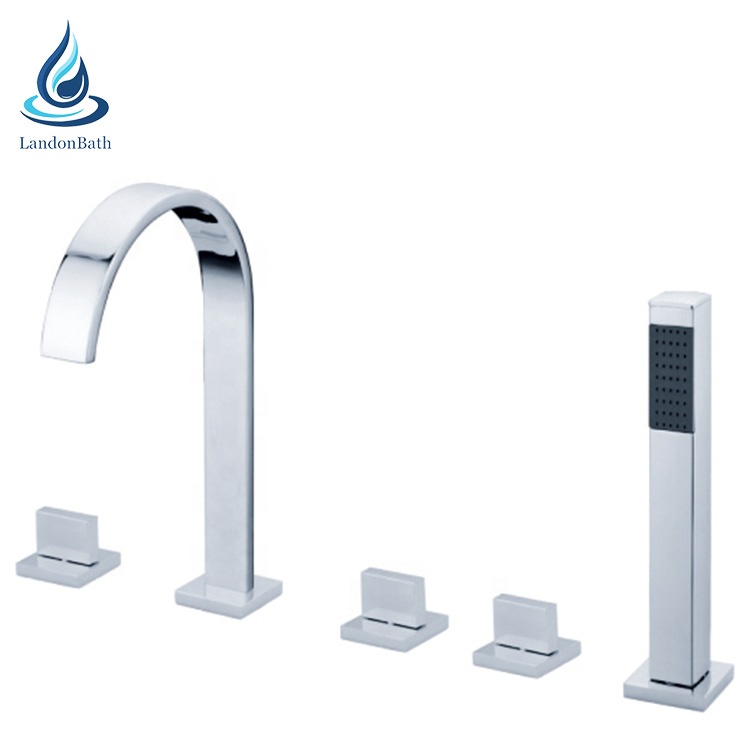 Triple cross handle hot and cold water villa bathtub faucet