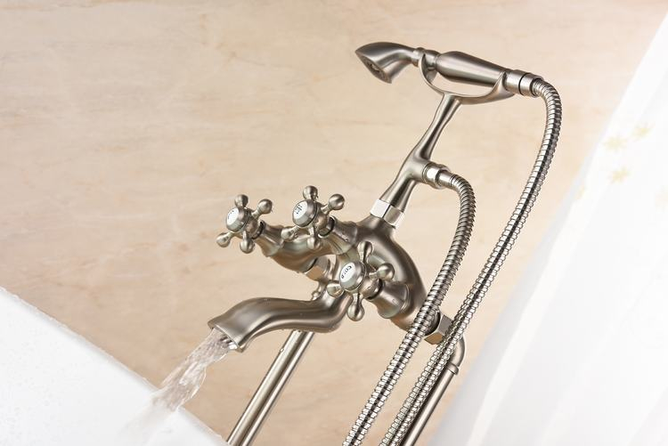 Luxury Floor Mount Bathtub Faucet, Tub Free Standing Bath Tap