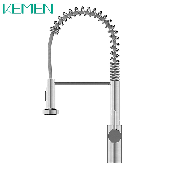 High Quality Kitchen Faucet Lead-free Hot Cold Water Tap 304 Stainless Steel Pull Down Spring Kitchen Sink Faucet