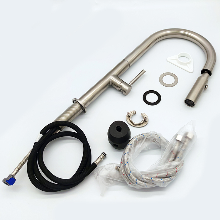Manufacturer Stainless Steel 304 Kitchen Sink Faucet Hot Cold Mixer Water Tap Pull Down Sprayer Kitchen Faucet