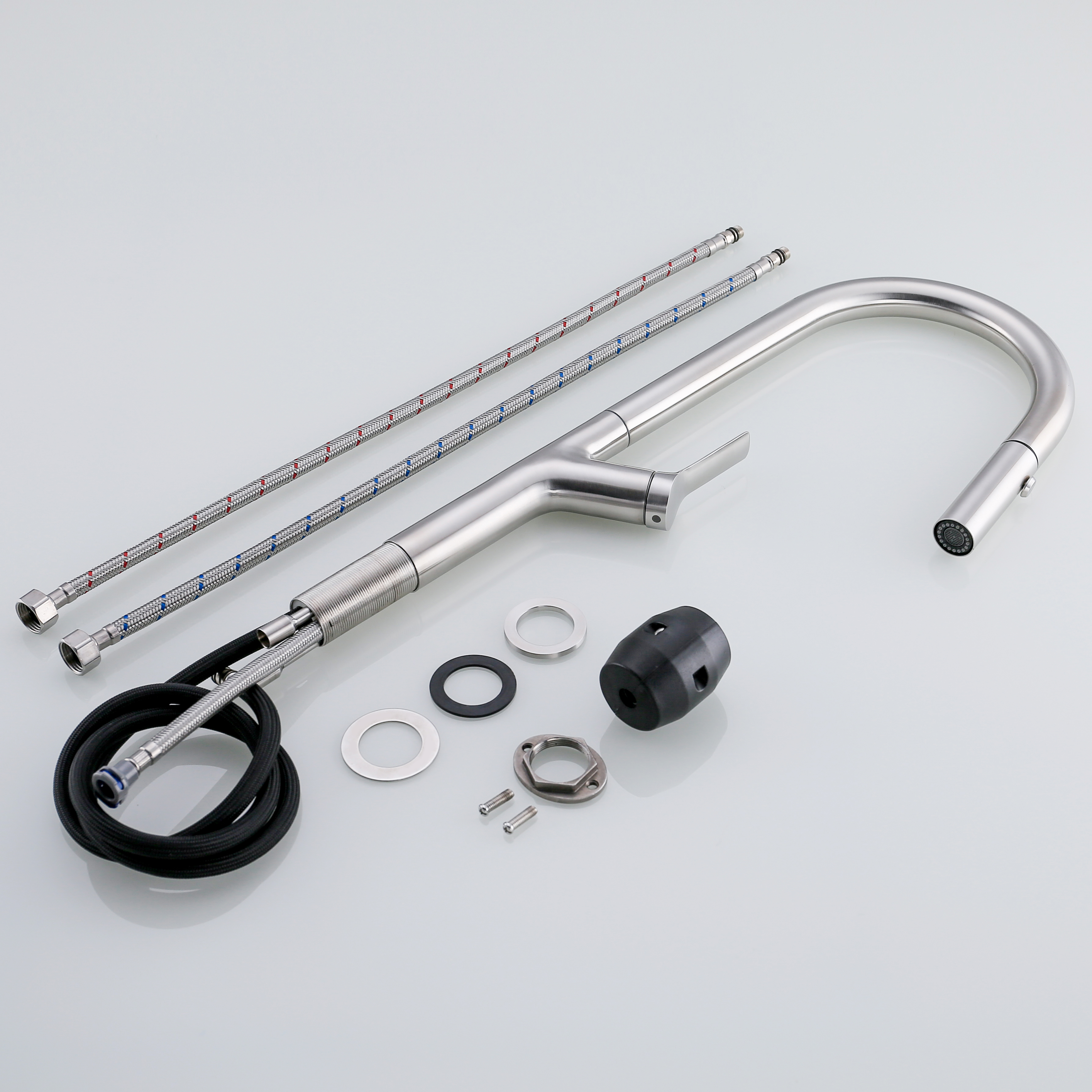 High-end Modern Brushed Stainless Steel 304 Faucet Tap Lead-free Kitchen Mixer Pull-down Kitchen Faucet