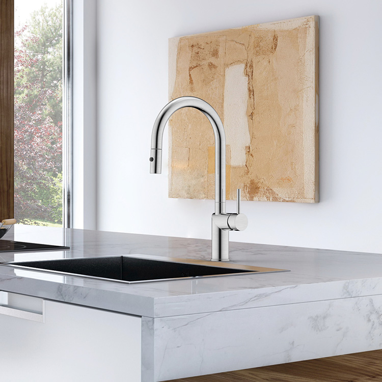 China Manufacturer Kitchen Sink Faucet Stainless Steel 304 Pull Down Kitchen Faucet 360 Rotation Water Tap