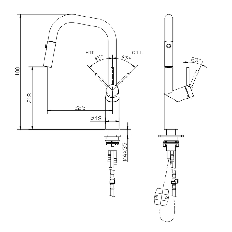 2021 New Design Single Handle Kitchen Mixer Taps Hot And Cold Water Faucet SS Kitchen Pull Down Faucet