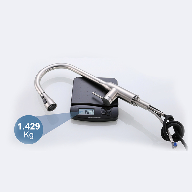 Commercial Kitchen Faucet Long Neck Mixer Taps 304 Stainless Steel Pull Down Kitchen Faucet