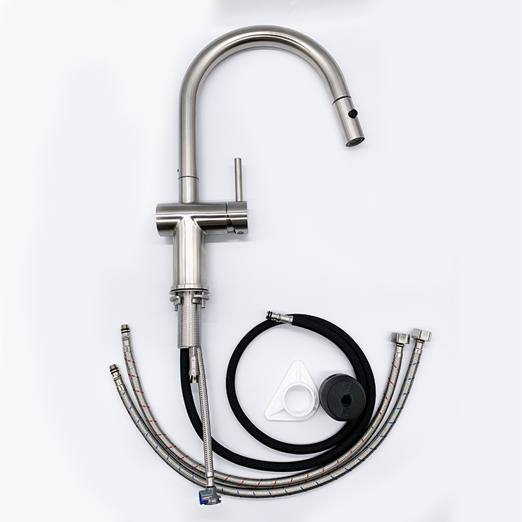 Luxury Stainless Steel Faucets Brushed Pull Down Kitchen Faucet Hot Cold Water Kitchen Sink Mixer