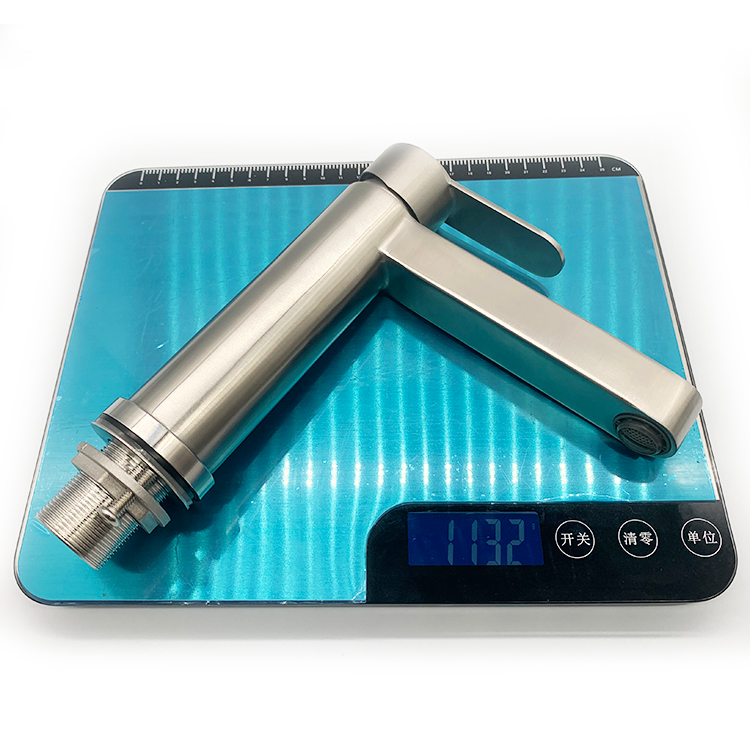 Modern Design Stainless Steel Basin Faucet Single Hole Hot Cold Water Basin Mixer Bathroom Faucet Tap