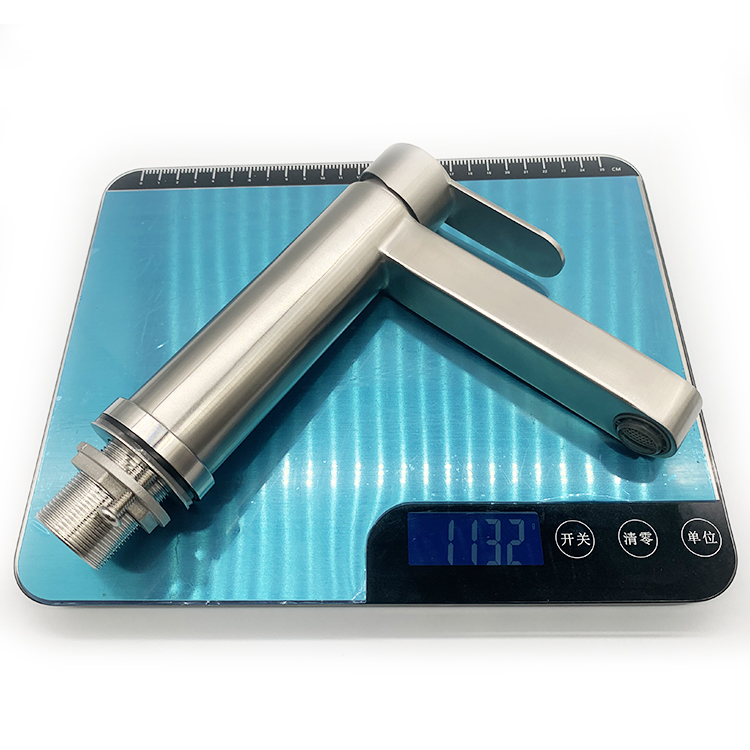 Modern Design Stainless Steel Basin Faucet Single Hole Hot Cold Water Basin Mixer Bathroom Faucet Tap