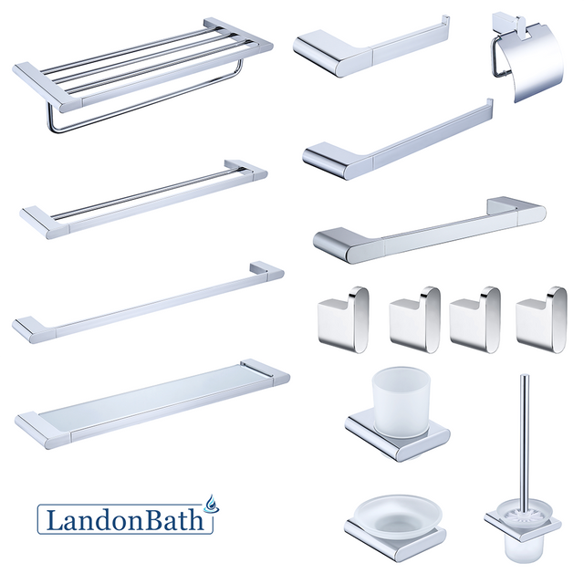 Bathroom Accessories Set Towel Rod Rack Rob Hook Cup Paper Holder 25Series