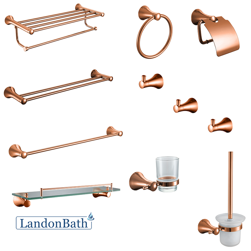 Hotel Stainless Steel Towel Rack Bathroom Hardware Set Single Pole Towel Rack
