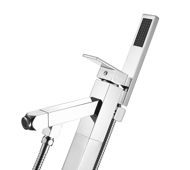 Brass Chrome Thermostatic Bathtub Mixer Factorys Price Floor-Mount Tap