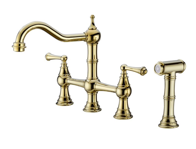 Brass Traditional Bridge Kitchen Faucet Mixer 1301027
