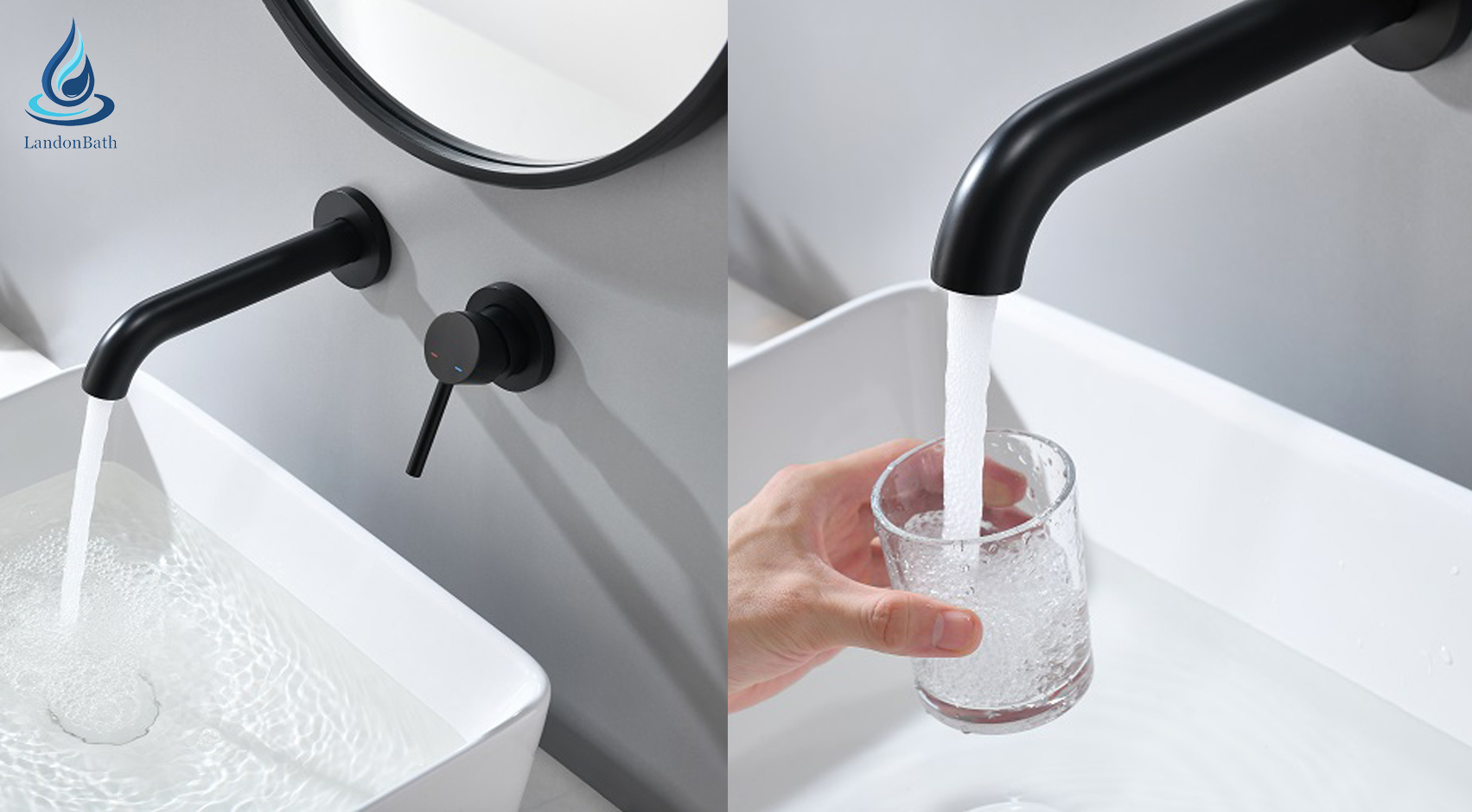 Wall mounted basin mixer
