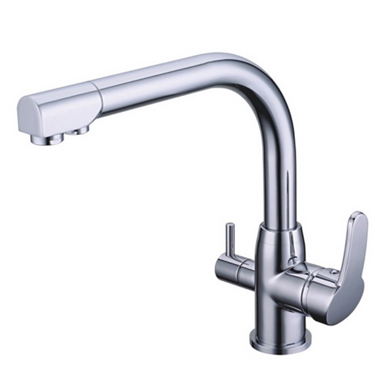 Three way kitchen faucet