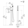 Super High Flow Rate Black Color Freestanding Bathroom Bathtub Tub Faucet Shower Mixer Tap