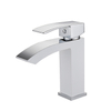 Factory Supplier Bathroom Sink Tap Deck Mounted Chrome Single Handle Single Cold Water Wash Hand Zinc Body Square Basin Faucet