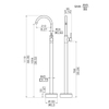Bathroom Matte Black Round Free Standing Bathtub Faucet