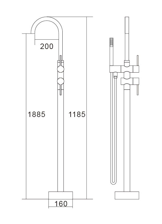 High Quality Free Standing Bathroom Bathtub Faucet with Hand Shower Freestanding Bath Tub Fillers
