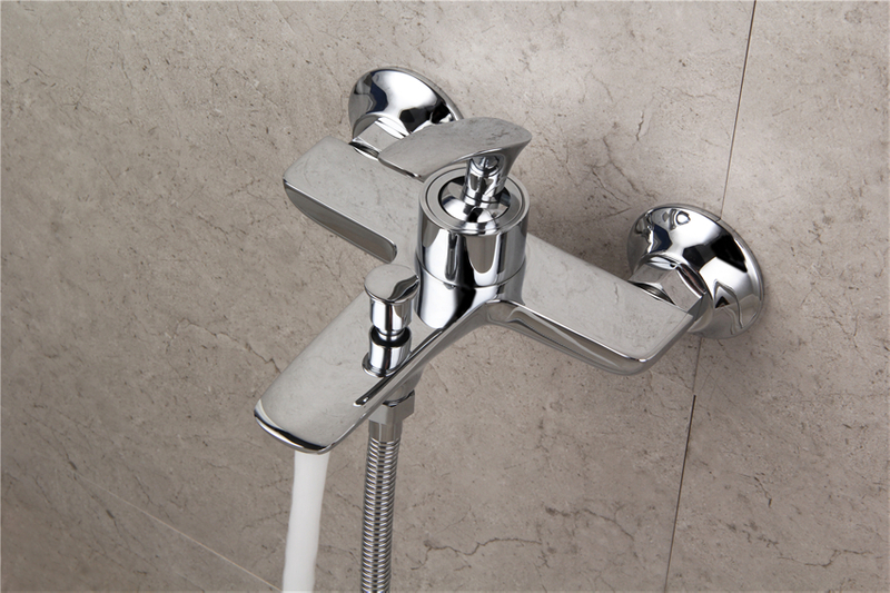 Commercial Wall Mounted Single Handle Shower Mixer Taps With Handheld Shower