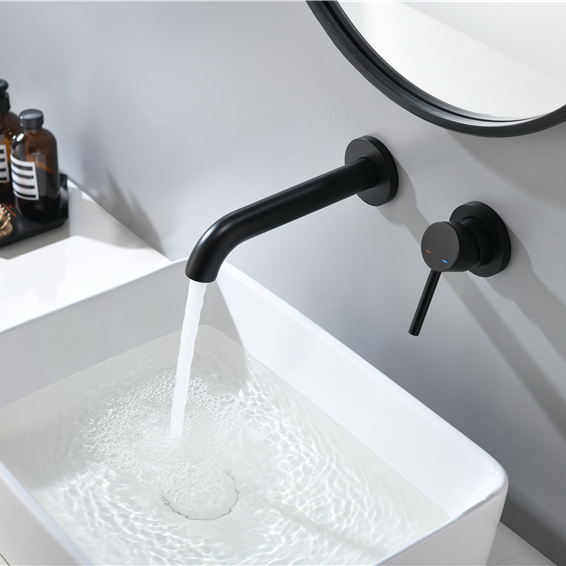 Wall Basin Bath Tap Brass Bathtub Sink Wash Hand Faucet Bathbasin Tap Black Zwart Kraan
