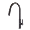 Deck Mounted Sink Mixer Pull Out Sprayer High Arc Kitchen Faucet Matte Black