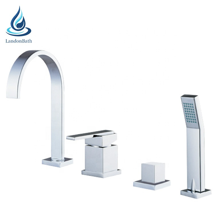 Triple cross handle hot and cold water villa bathtub faucet