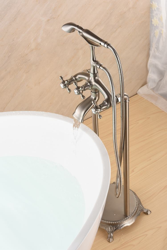 Luxury Floor Mount Bathtub Faucet, Tub Free Standing Bath Tap