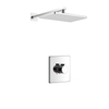 Brass chrome wall mounted concealed installation rainfall bath shower mixer faucet set