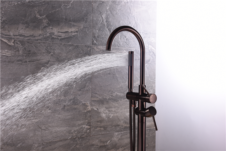 High Quality Free Standing Bathroom Bathtub Faucet with Hand Shower Freestanding Bath Tub Fillers