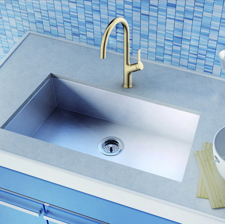 New Style Stainless Steel Kitchen Faucets Deck Mounted Mixer Sink Tap Gold Faucet