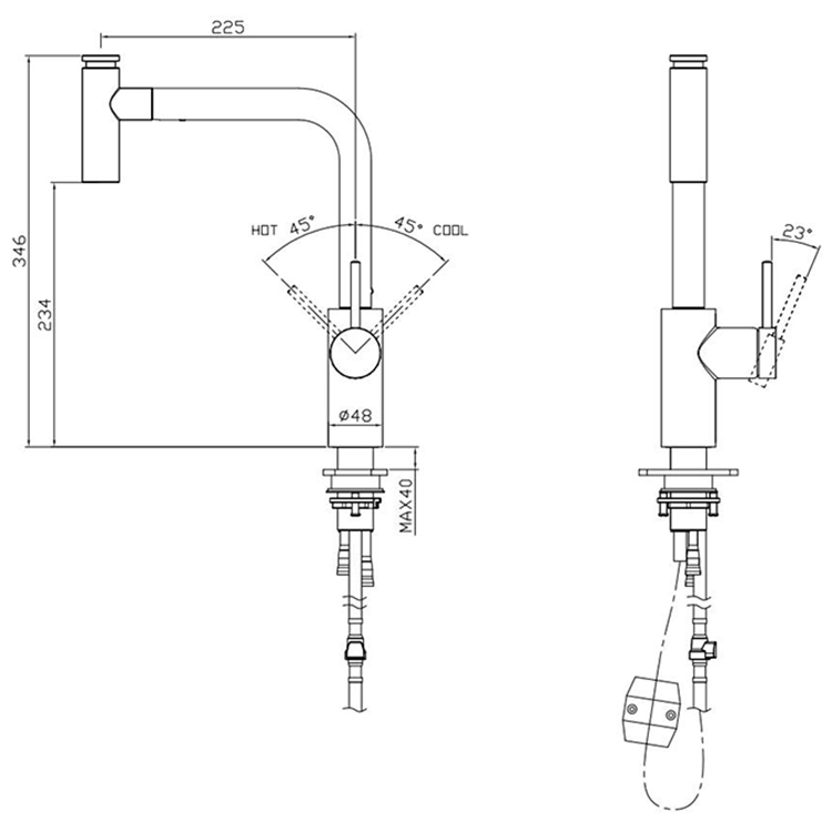 Manufacturer Faucet SUS 304 Kitchen Mixer Tap Hot And Cold Water Pull Out Sprayer Kitchen Faucet