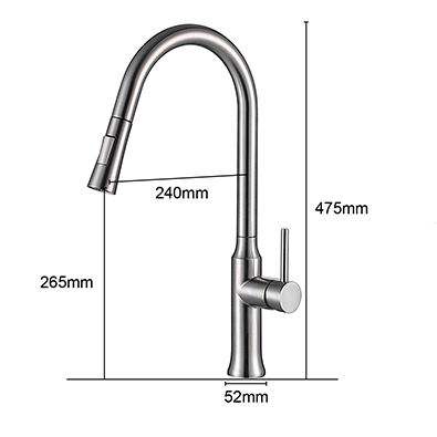 Morden Brushed 304 Stainless Steel Faucet Kitchen Tap 360 Pull Down Sprayer Kitchen Faucet