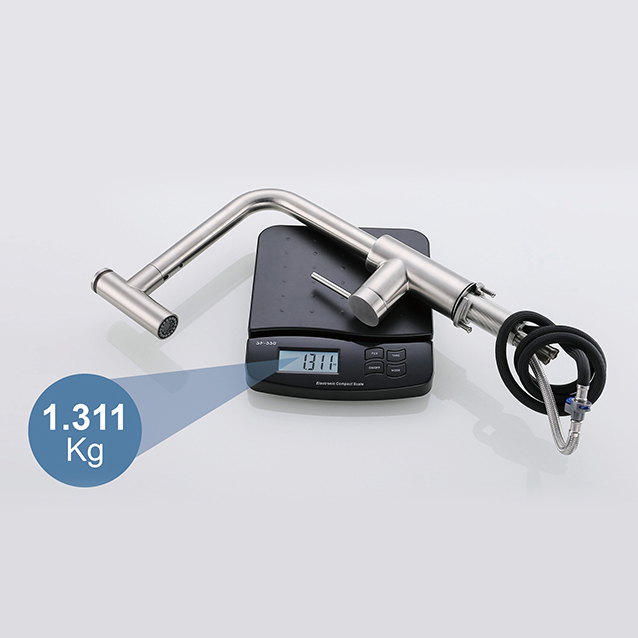 Brushed Kitchen Faucet 304 Stainless Steel Single Handle Mixer Tap Pull Out Kitchen Faucet