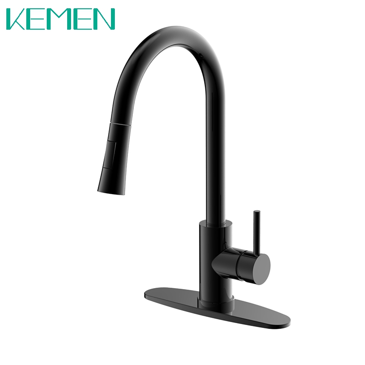 High Quality Kitchen Faucet Black 304 Mixer Taps Lead-free Pull Down Sprayer Kitchen Sink Faucet