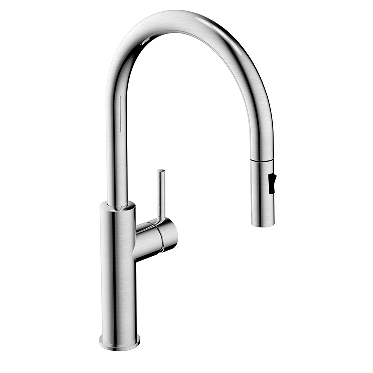 Luxury SUS304 Kitchen Faucet Brushed Finished Pull Down Hot And Cold Water Kitchen Sink Mixer Faucet
