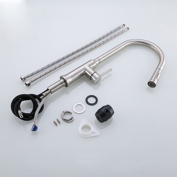 Hot Sell One Handle Kitchen Sink Faucet 304 Stainless Steel Mixer Tap Lead-free Pull Down Sprayer Kitchen Faucet