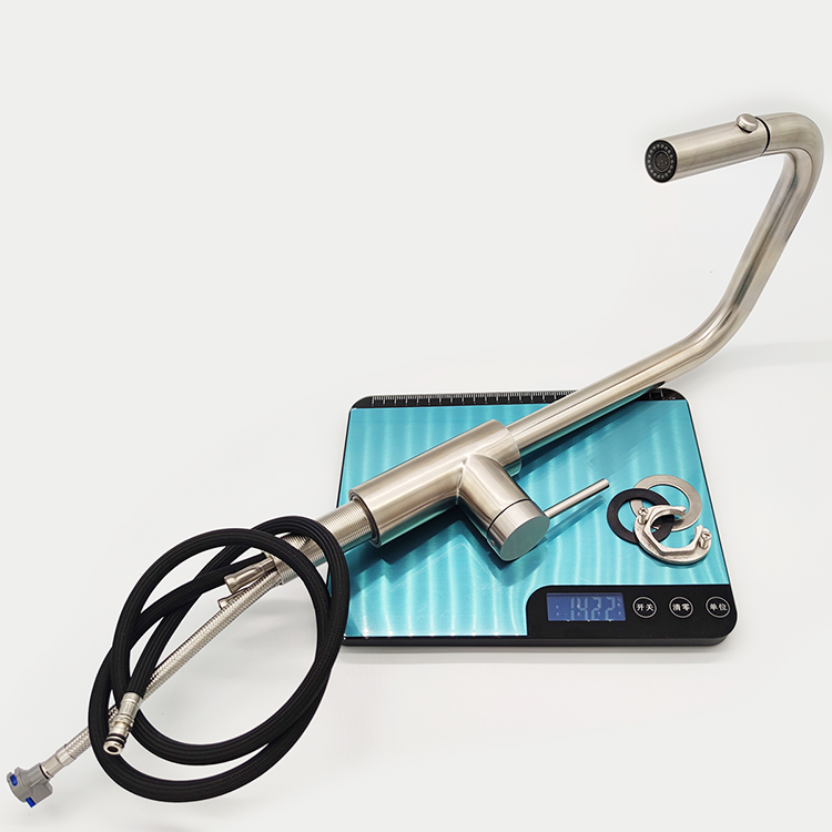 304 Stainless Steel Faucet One-handle Brushed Hot And Cold Kitchen Taps Mixer Pull Down Kitchen Sink Faucet