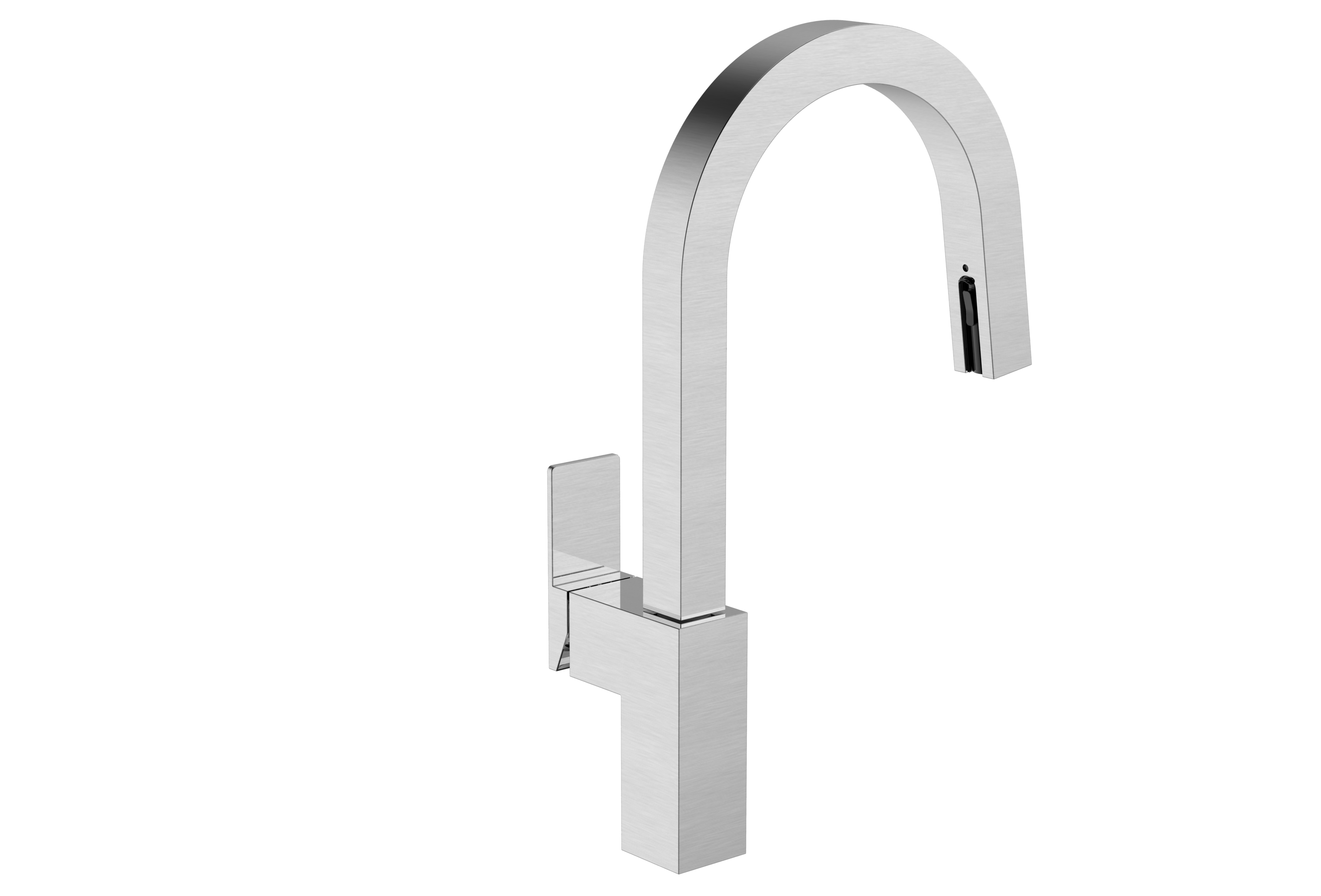 Easy Installation Hot And Cold Water Kitchen Mixer Tap Stainless Steel 304 Pull Down Square Kitchen Faucet